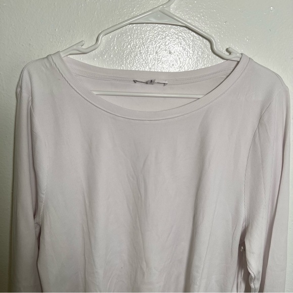 Good American Long Sleeve Cropped Crewneck Top White - Picture 4 of 15